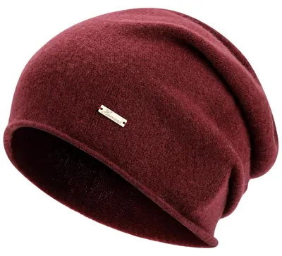 Productafbeelding van Muts voor dames en heren, 100% wol, slouch beanie, rood, geschikt voor 3 seizoenen