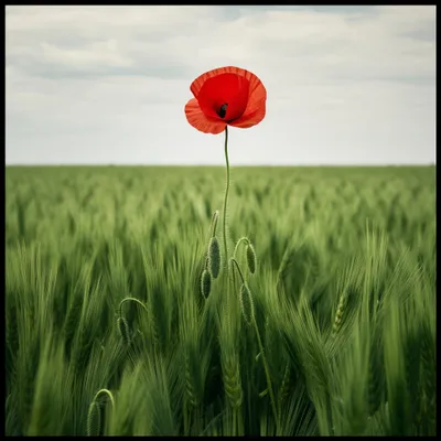 Immagine prodotto di Poster 80x80cm Papavero solitario nel campo
