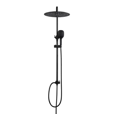 Immagine prodotto di JOHO Colonna Doccia Nero Opaco in Acciaio Inox Set doccia a Pioggia con Soffione e Doccetta D30cm