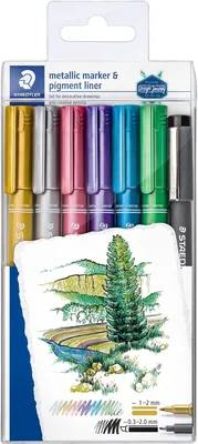 Zdjęcie produktu dla STAEDTLER 8323-SWP6P Marker permanentny STAEDTLER Metallic, etui 6 sztuk + wkład pigmentowy