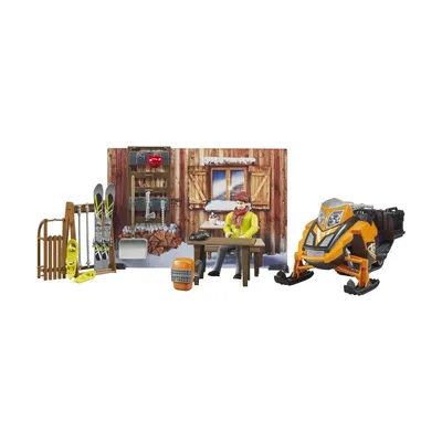 Image de bruder 63102 bruder  bworld Berghütte mit Snowmobil Spielzeugauto