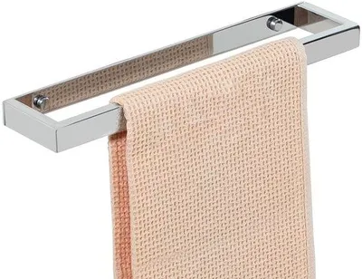 Produktbild von Unyqoos® Edelstahl-Handtuchhalter 30 cm – SUS304 poliert, selbstklebend oder verschraubbar, horizontal/vertikal, für Bad & Küche (30×6,5×2 cm)