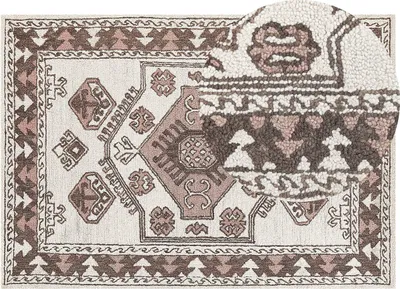 Obrázok produktu pre BELIANI Koberec viacfarebný vlnený 160 x 230 cm s orientálnym geometrickým vzorom ručne všívaný boho obývacia izba spálňa