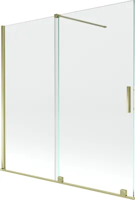 Produktbild von Mexen Velar 2-Flügel-Badewannenwand Regulierbare 160 x 150 cm, transparent, Gold - 896-160-000-01-50