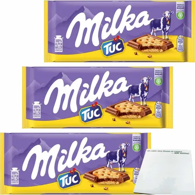 Produktbild von Milka & Tuc Cracker 3er Pack (3x87g Tafel) + usy Block
