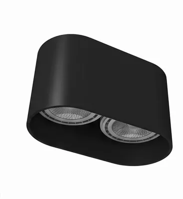 Immagine prodotto di Faretto da soffitto in alluminio nero a 2 luci GU10 L24cm L 12,5cm Luce di superficie soggiorno corridoio, Immagine generata dall'IA