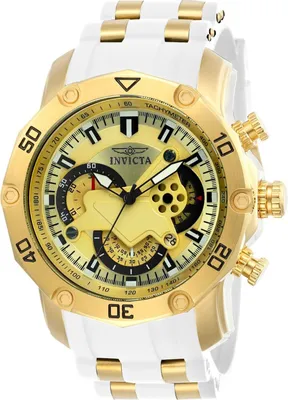 Produktbild von Invicta Pro Diver - SCUBA 23424 Herren Uhr - Quartz Bewegung - Edelstahl mit Goldenem Zifferblatt - 50 mm