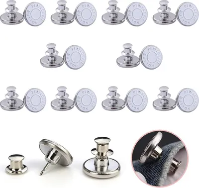 Produktbild von Jeansknöpfe - Austauschbare Jeansknöpfe - 10 Stück - Weiß - 17 mm