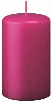 Produktbild von Flachkopf-Stumpenkerzen Fuchsia Pink 100 x Ø 50 mm, 12 Stück