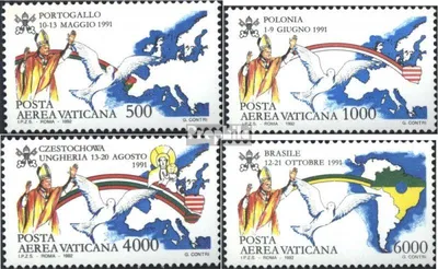 Produktbild von Briefmarken Vatikanstadt 1992 Mi 1071-1074 (kompl.Ausg.) postfrisch Pabstreisen