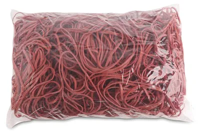 Immagine prodotto di ARTICOLI DA UFFICIO: Elastici. Diametro: 80 mm. Colore: Rosso. Peso: 1000 g - 1 kg