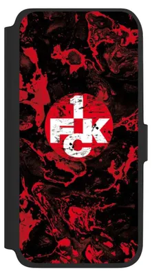 Produktbild von NIVOCASE Klapphülle für Samsung Galaxy A17 5G  Handyhülle aus Kunst Leder NIVOflip schwarz 1. FC Kaiserslautern 1. FCK Logo