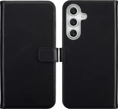 Obrázok produktu pre Selencia Originálne kožené puzdro na knihy pre Samsung Galaxy S25 FE - čierne