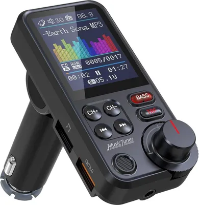 Produktbild von Bluetooth Adapter Auto FM Transmitter Auto Bluetooth mit 1,8-Zoll-Farbbildschirm,QC3.0 Laden | Für Freisprechanrufe Auto Musik Player
