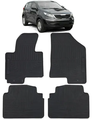 Obrázok produktu pre Prémiové gumové podlahové rohože, predné a zadné, pre vozidlá KIA Sportage SL, modelové roky 2010-2015