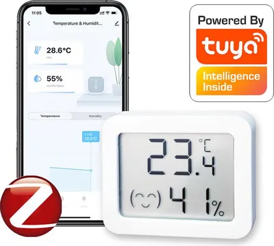 Produktbild von Kleinster Zigbee Tuya LCD Luftfeuchtigkeit Temperatur Sensor #Export
