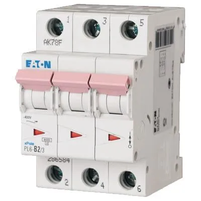 Immagine prodotto di Interruttore automatico di sovracorrente 3P B 2A 6kA AC 286584 Eaton