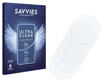 Produktbild von 6x Für Armbanduhren (Kreisrund, ø: 30.5 mm) Schutzfolie Savvies Displayschutz Display Schutz Folie Klar Transparent