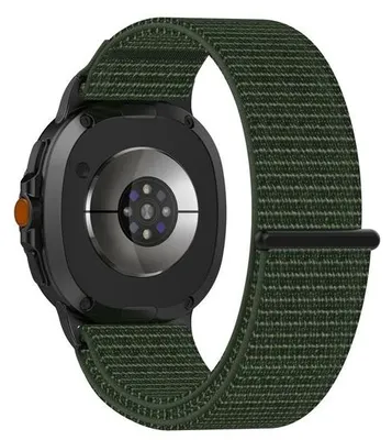 Produktbild von By Qubix Sportloop Nylonarmband - Dunkelgrün - passend für Samsung Galaxy Watch 8 Classic - 46 mm