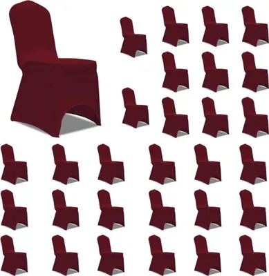 Obrázok produktu pre Návleky na stoličku burgundy 30 ks naťahovacie