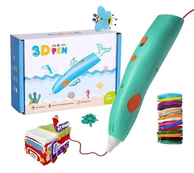 Produktbild von ZELURXX 3D Druckstift für Kinder, DIY 3D Malstift, Niedrigtemperatur, Geschenk zu Weihnachten/Geburtstag, 3D Zeichenstift, PCL, Grün