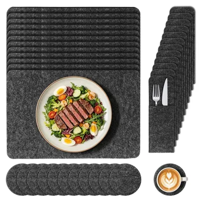 Imagen del producto de Solidchoice - Juego de 36 individuales de fieltro - Individuales de fieltro lavables para uso en la mesa
