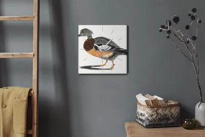 Produktbild von Coloray Hodiny Unikátní 30x30 cm  Tiché hodiny Pro obývací pokoj a kuchyň Nástěnné hodiny Plátno Bílé ručičky hodin - Zvířecí pták