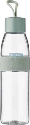 Image de Bouteille d'eau - 500 ml - En silicone - Étanche - Hermétique - Vert sauge