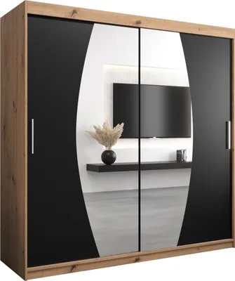 Produktbild von Kleiderschrank, Schiebetürenschrank Schlafzimmer, Schrank mit Spiegel ELYPSE 200 cm