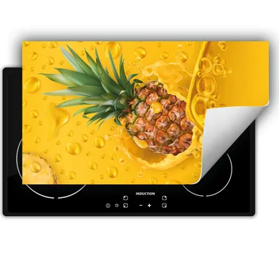 Produktbild von DarHaus Herdabdeckplatte 90x52 cm Anti Rutsch Matte Aufrollbar, obst - Ananas