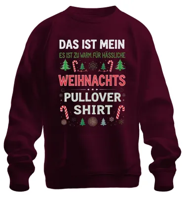 Productafbeelding van Dit is mijn kerstcadeau: een grappig, uni sweatshirt met een kerstboom en een suikerstok, in de kleur bordeauxrood, maat M