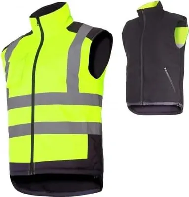 Produktbild von Profi Arbeitsweste LAHTI PRO L41313 Gr. 2XL Doppelseitige Warnweste Winterweste Herrenweste NEON GELB Bodywarmer Warmweste Herren Warm Weste