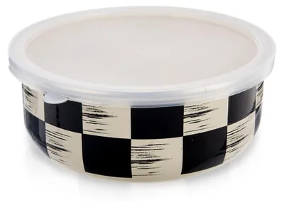 Produktbild von Schüssel aus emailliertem Stahl mit Deckel, 19 cm