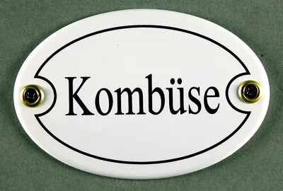 Produktbild von Emaille Türschild Kombüse weiss oval Schild