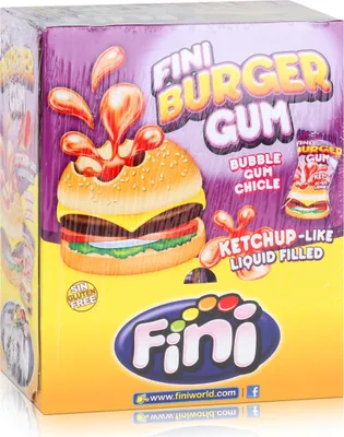 Image de Fini Burger Gum, chewing-gum 200 pièces en emballage individuel