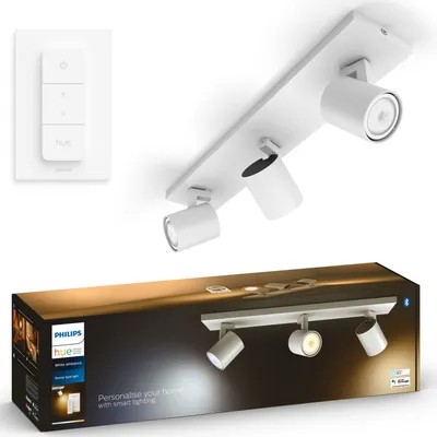 Produktbild von Philips Hue White ambience Runner 3er-Spot, Intelligenter Einbaustrahler, Bluetooth/Zigbee, Weiß, LED, Metall, GU10