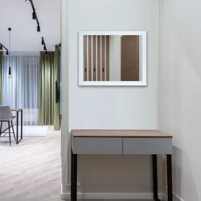 Immagine prodotto di Specchio da parete rettangolare, 40,6 cm x 50,8 cm, bianco, con cornice, per il bagno