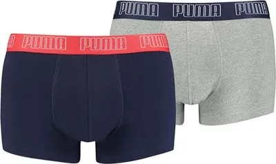 Produktbild von Puma PUMA Basic Short Boxer 2er Pack blue/grey melange S