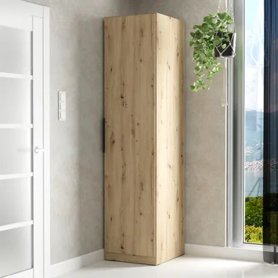 Produktbild von Forte CADIXO Mehrzweckschrank 50, Skandi Eckschrank, 1-türig, Holzwerkstoff, Flur/Wohn-/Schlafzimmer, Artisan Eiche Holzdekor, 51,2 cm breit x 212,9 cm hoch x 58,9 cm tief