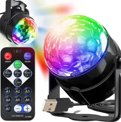 Immagine prodotto di Proiettore colorato palla da discoteca laser telecomando LED festa RGB faretto