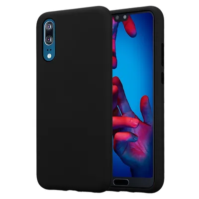 Immagine prodotto di Custodia Cadorabo per Huawei P20 custodia protettiva in nero custodia ibrida per telefono cellulare TPU silicone cover