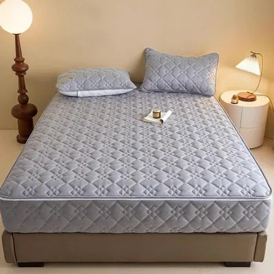 Zdjęcie produktu dla Pokrowiec na materac – 6 cali – 200 x 220 + 25 cm – szary