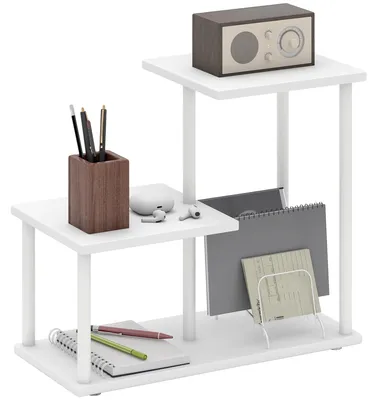 Imagen del producto de Estantería, montaje en pared, diseño de madera, BLANCO
