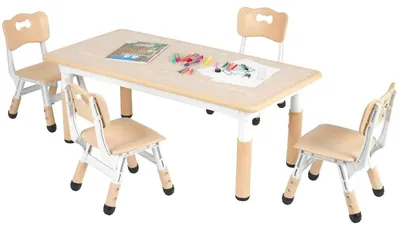 Produktbild von Kindertisch-Set - Kinderbüro - Spieltisch - Kindermöbel - Lernplatz - Verstellbare Höhe