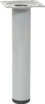 Produktbild von WAGNER Möbelbein/Verstellfuß TELESCOPE - Ø 30 x 160-250 mm, Anschraubplatte 60 x 60 mm, ausziehbar, Stahl hellgrau - 12182701