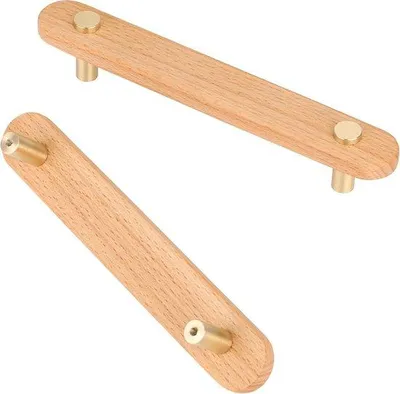 Obrázek produktu pro Dřevěná úchytka na kuchyňské zásuvky – 6 kusů – 128 mm