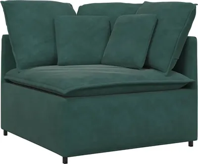 Produktbild von Modulares Sofa Eckmodul mit Kissen Dunkelgrün 100 cm