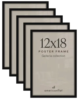 5er-Set Bilderrahmen 12x18, Schwarz, mit Plexiglas, für Wandgalerie