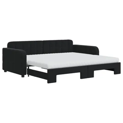 Obrázok produktu pre vidaXL Rozkladacia posteľ s matracmi čierna 90x190 cm Velvet