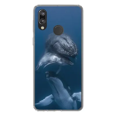 Produktbild von MuchoWow® Handyhülle Schutzhülle Hülle für Huawei P20 Lite (2020) Wale - Meer - Familie Silikon Softcase Handy Hülle - Kartenhalter